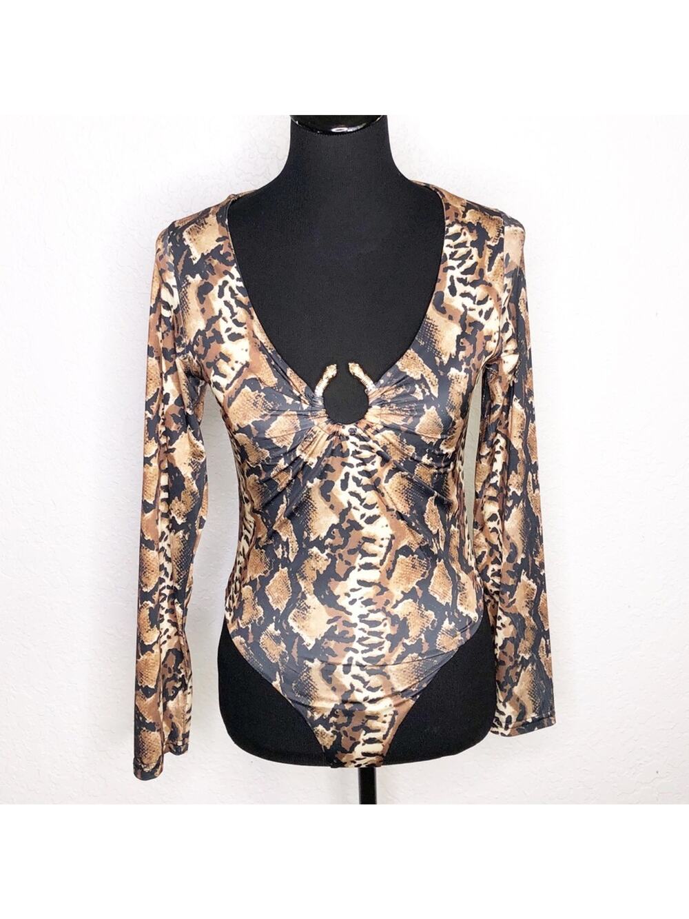 Lizette Collection brown black snake python bodysuit size Extra Large XL
